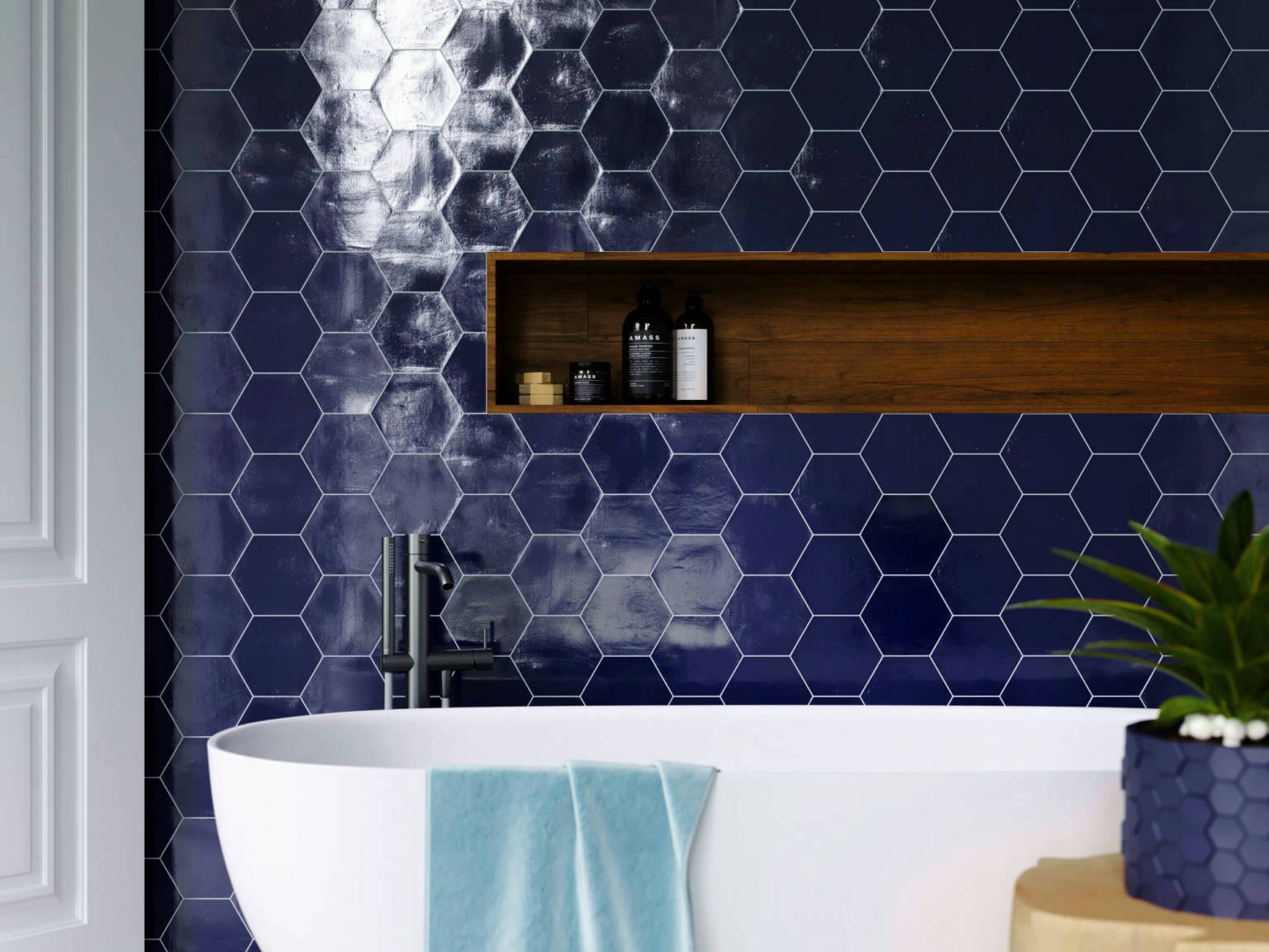 Ronda 5.5X6.3” Cobalt Hexagon | Mohawk Tile and Marble