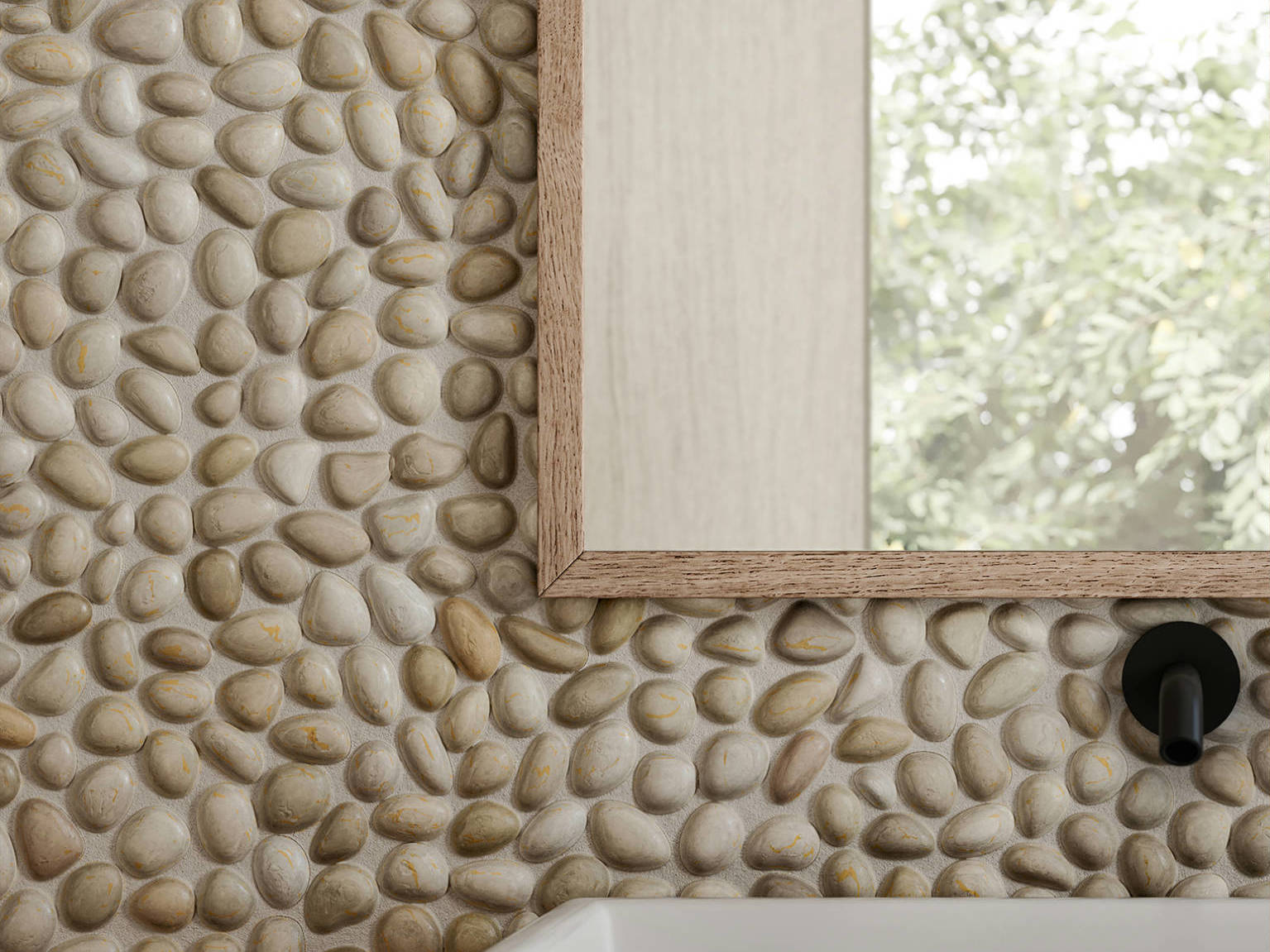 Zen Fiji Cream Natural Pebble Matte Mosaic 3 | Mohawk Tile and Marble