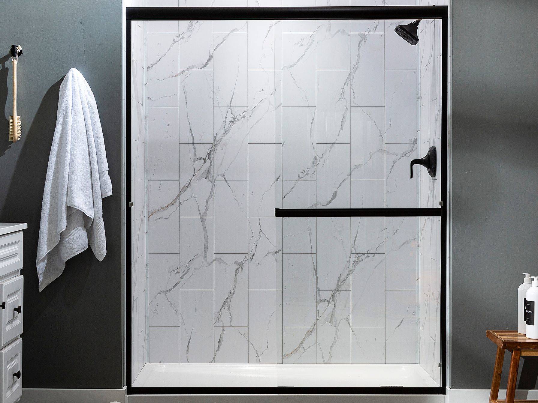 Carrara Marble Shower Wall Kit 32x60x78 | Mohawk Tile and Marble