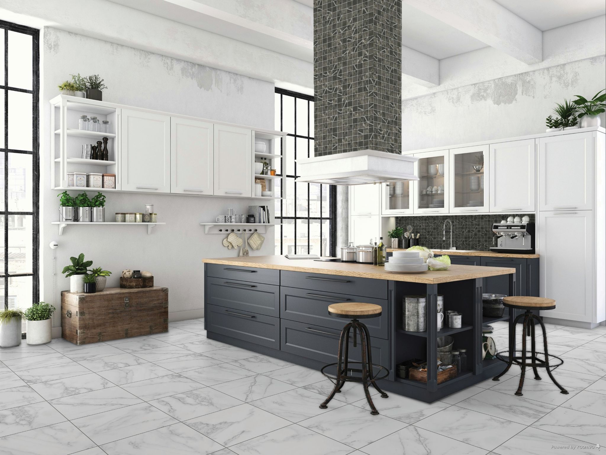 Florence Bianco and Carbon | Mohawk Tile and Marble