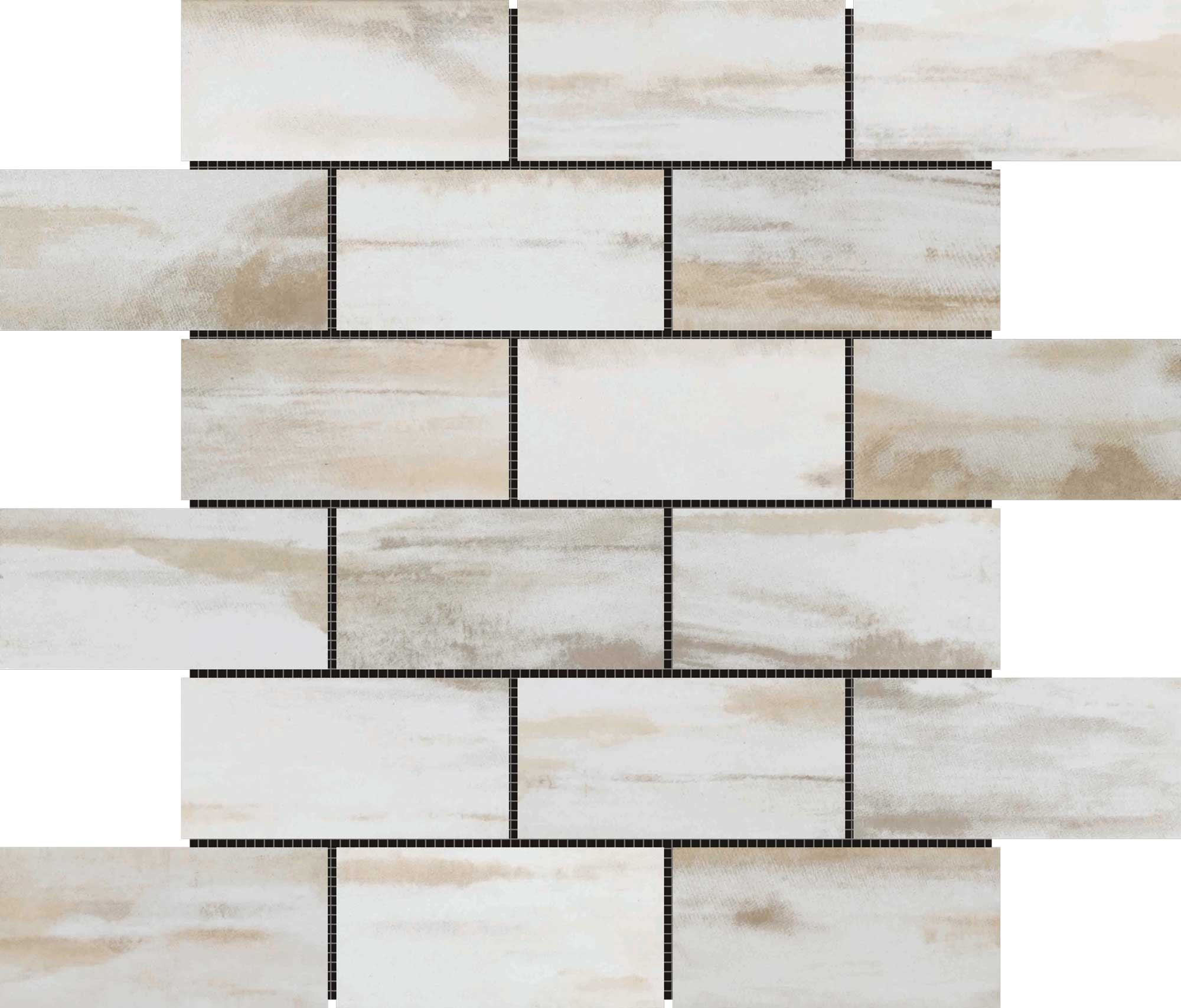 2"x4" Glazed Ceramic Beige Mix Rough Surface Mosaic | Mohawk Tile and Marble