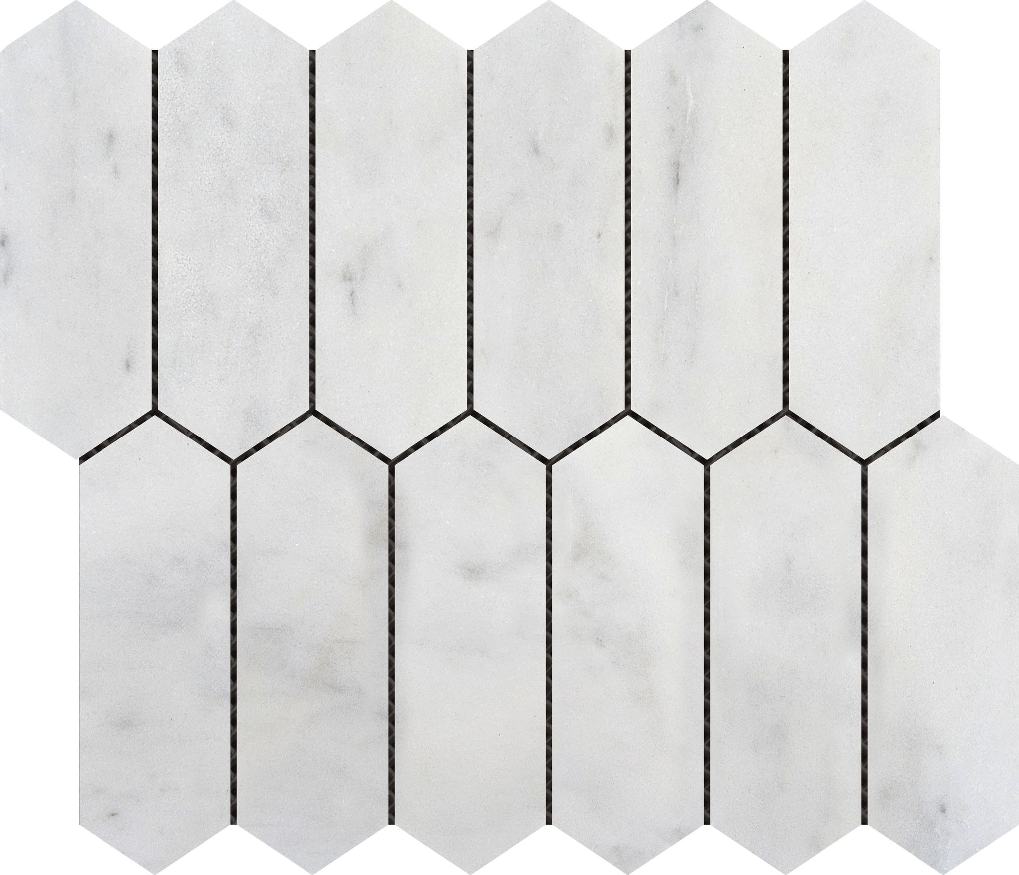 2"x6" Picket White Grey Marble | Mohawk Tile and Marble