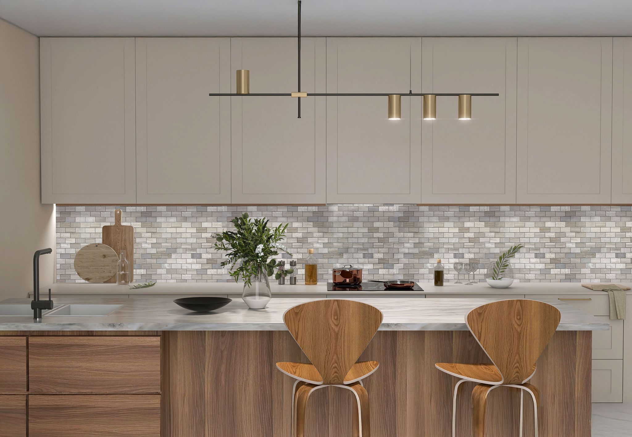 5x10cm Multi Finish Mosaic Limestone | Mohawk Tile and Marble