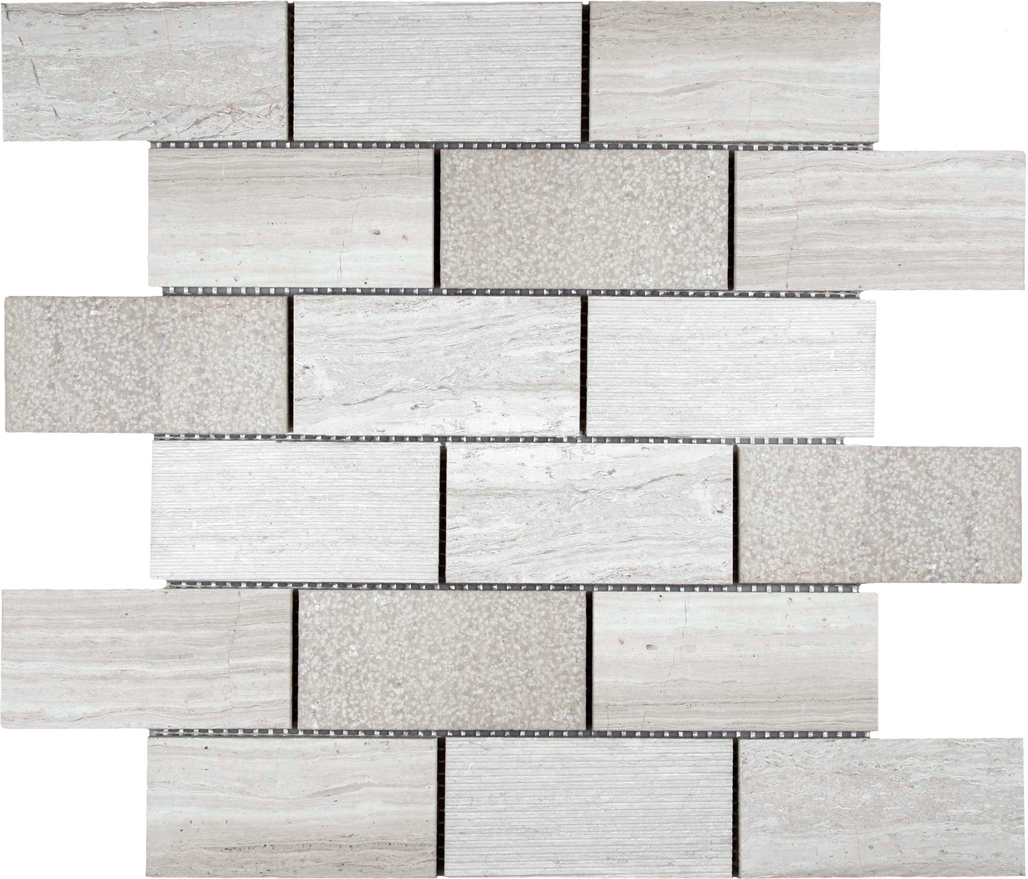 5x10cm Multi Finish Mosaic Limestone | Mohawk Tile and Marble