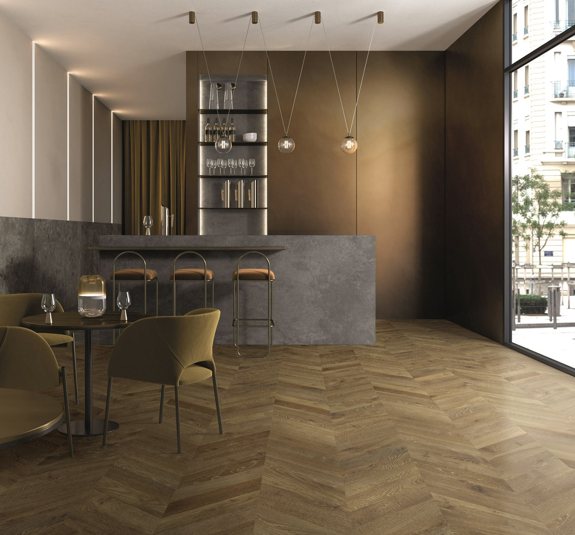 Chevron Rustic Oak Brown | Mohawk Tile and Marble