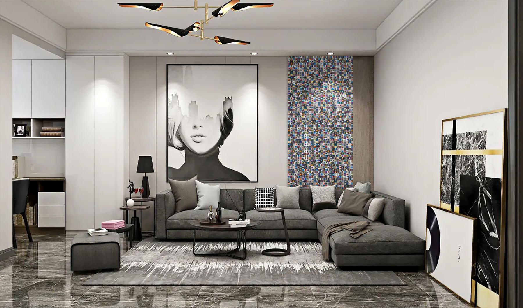 Multicolor Square Mix Glass Resin | Mohawk Tile and Marble