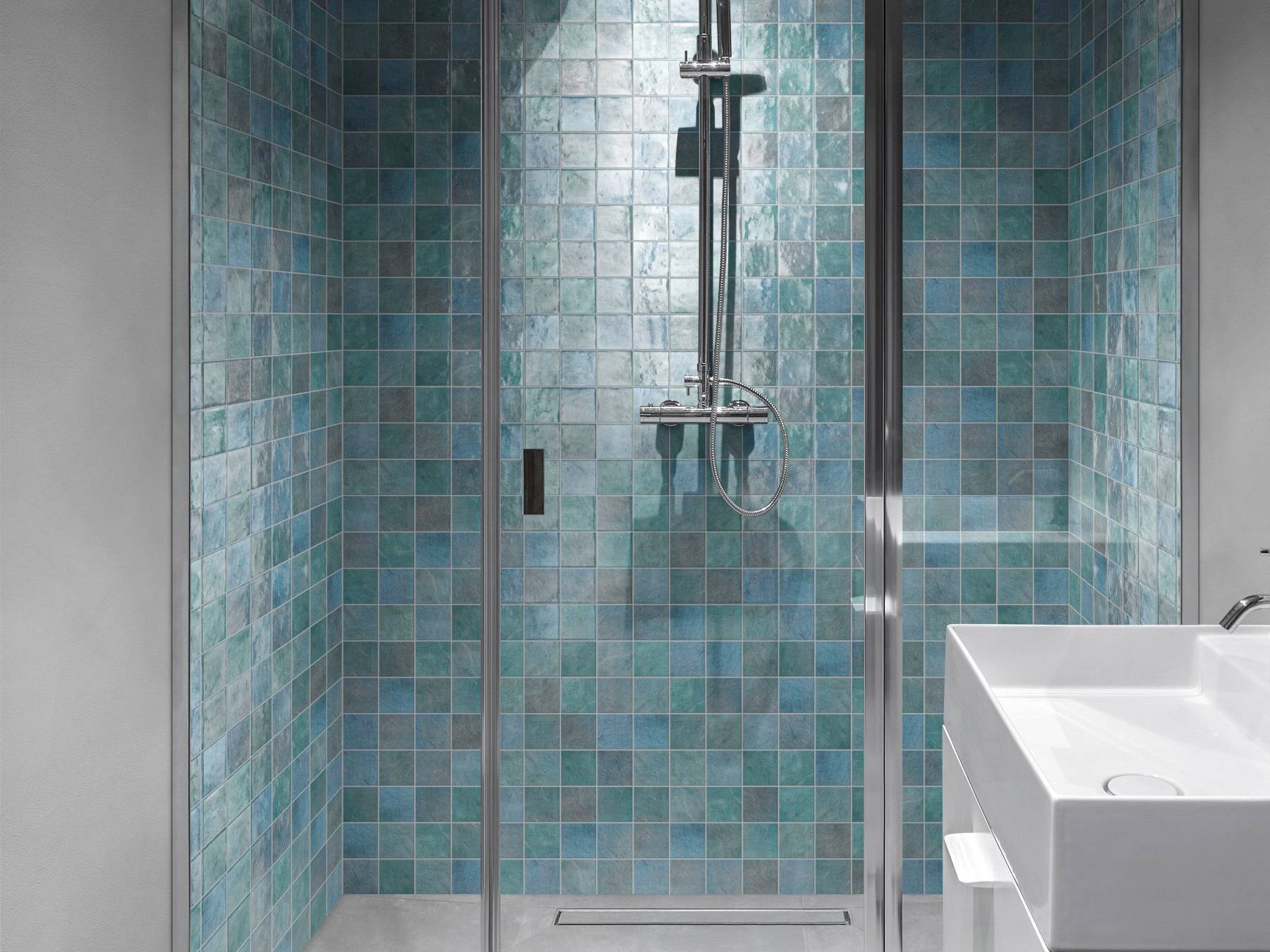 Zellige Glazed Ceramic Soft Blue Mix 3 | Mohawk Tile and Marble