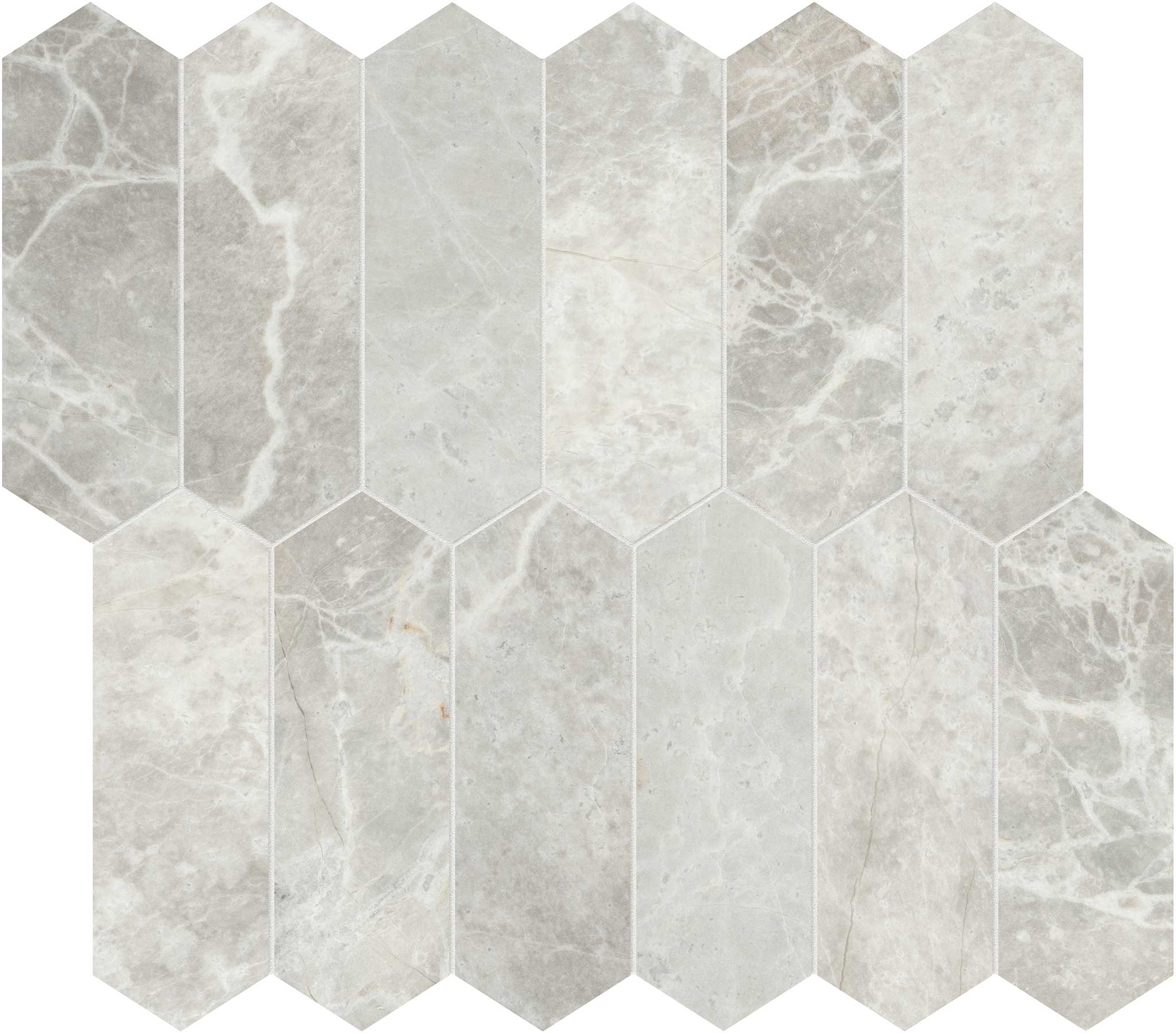 Apollo Argento 2x6 Picket Mosaic | Mohawk Tile and Marble