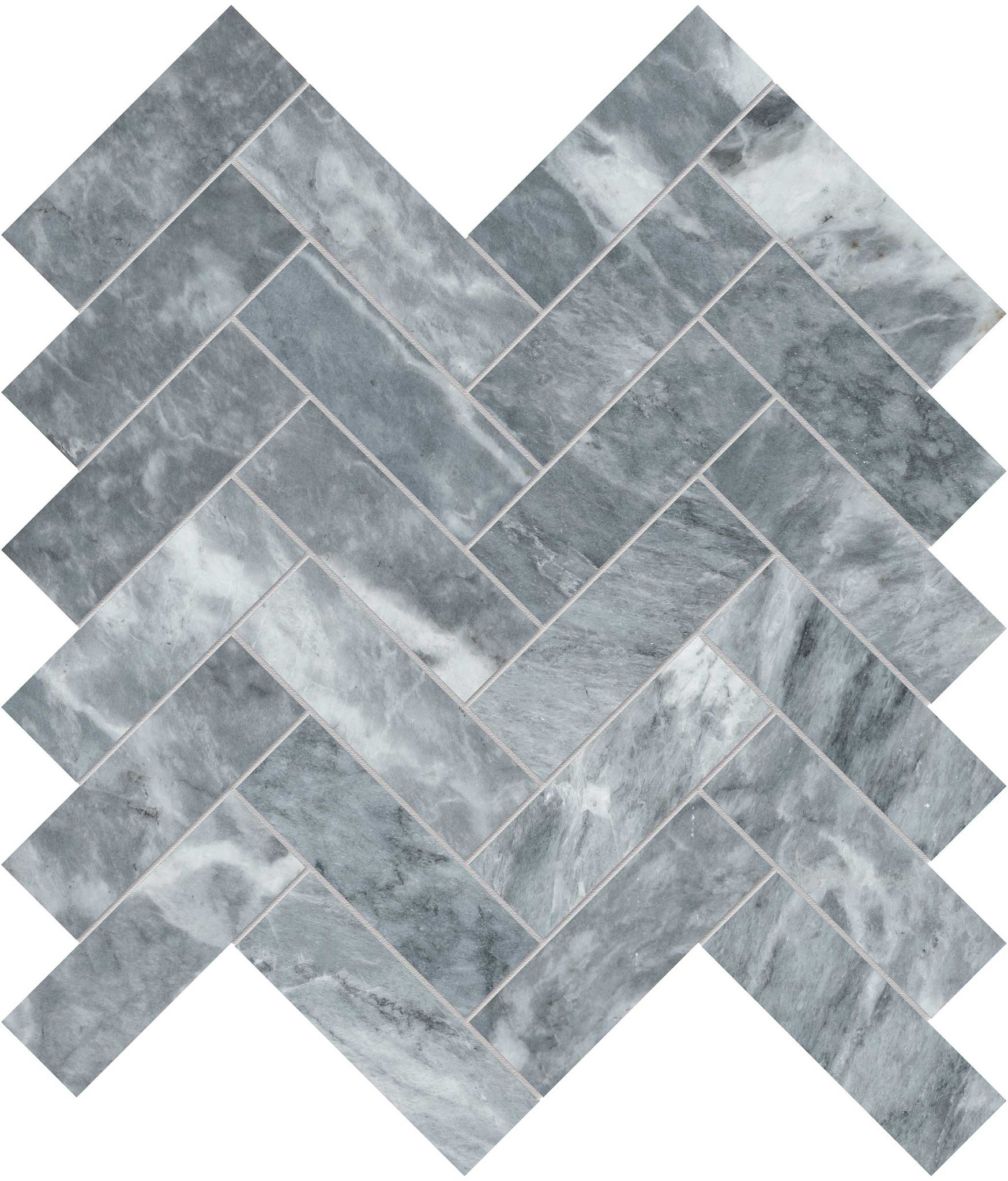 Aqua Intenso 1.25x4 Herringbone Mosaic | Mohawk Tile and Marble