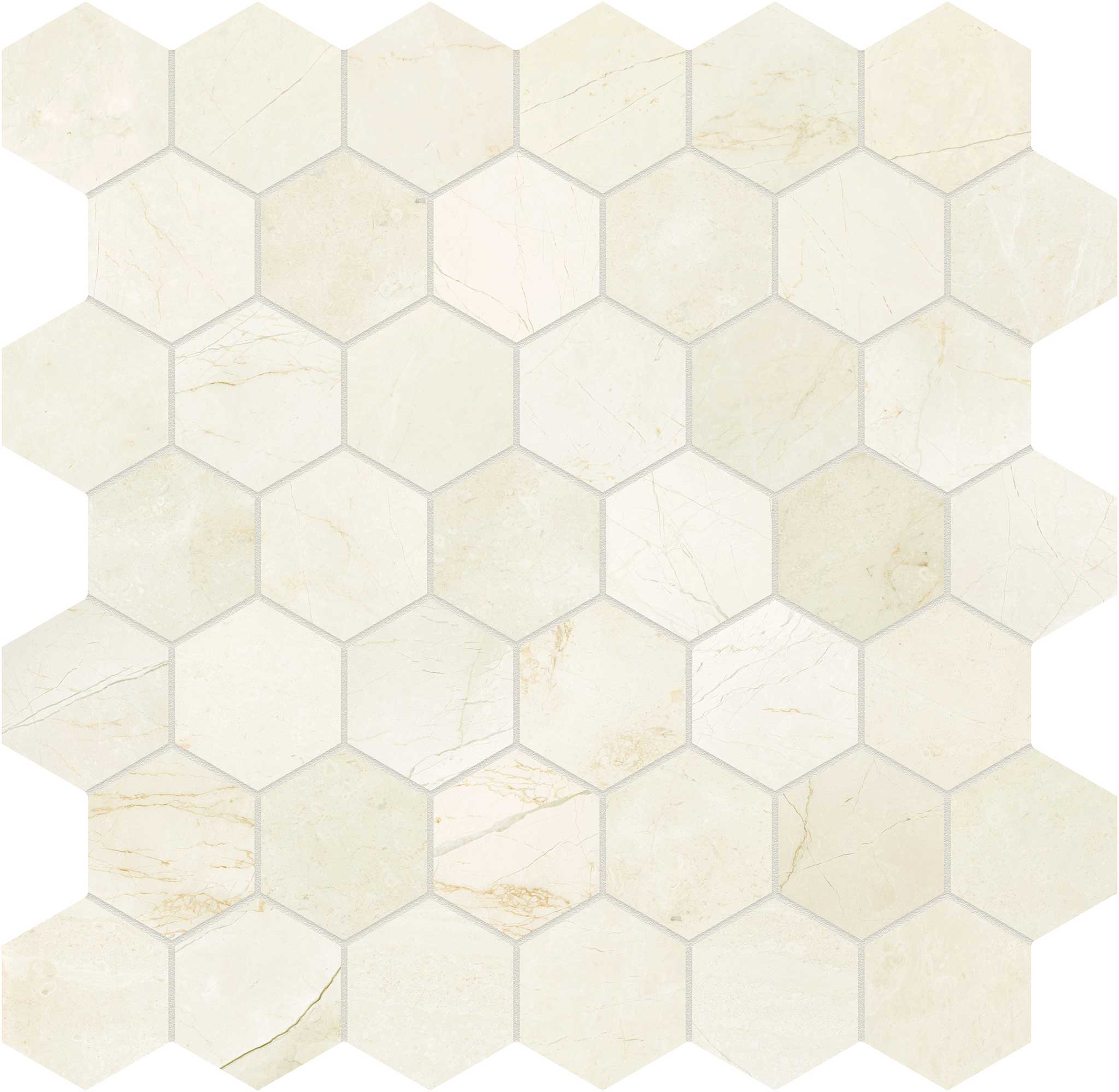 Avorio Crema 2 Hexagon Mosaic | Mohawk Tile and Marble
