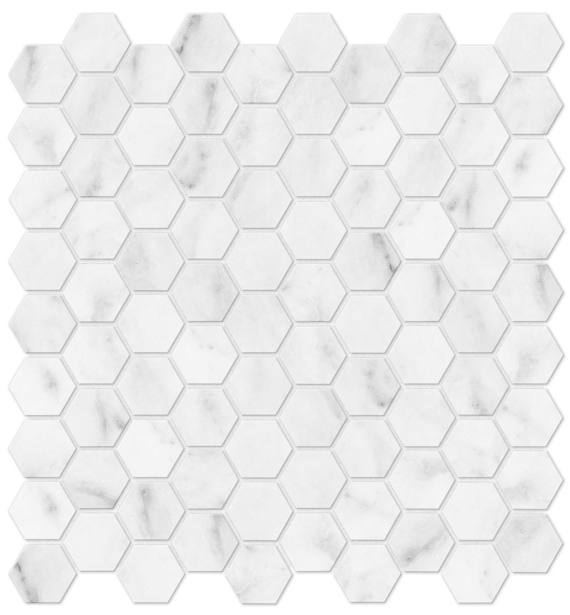 Bianco Venatino 1.25 Polished Hexagon Mosaic | Mohawk Tile and Marble