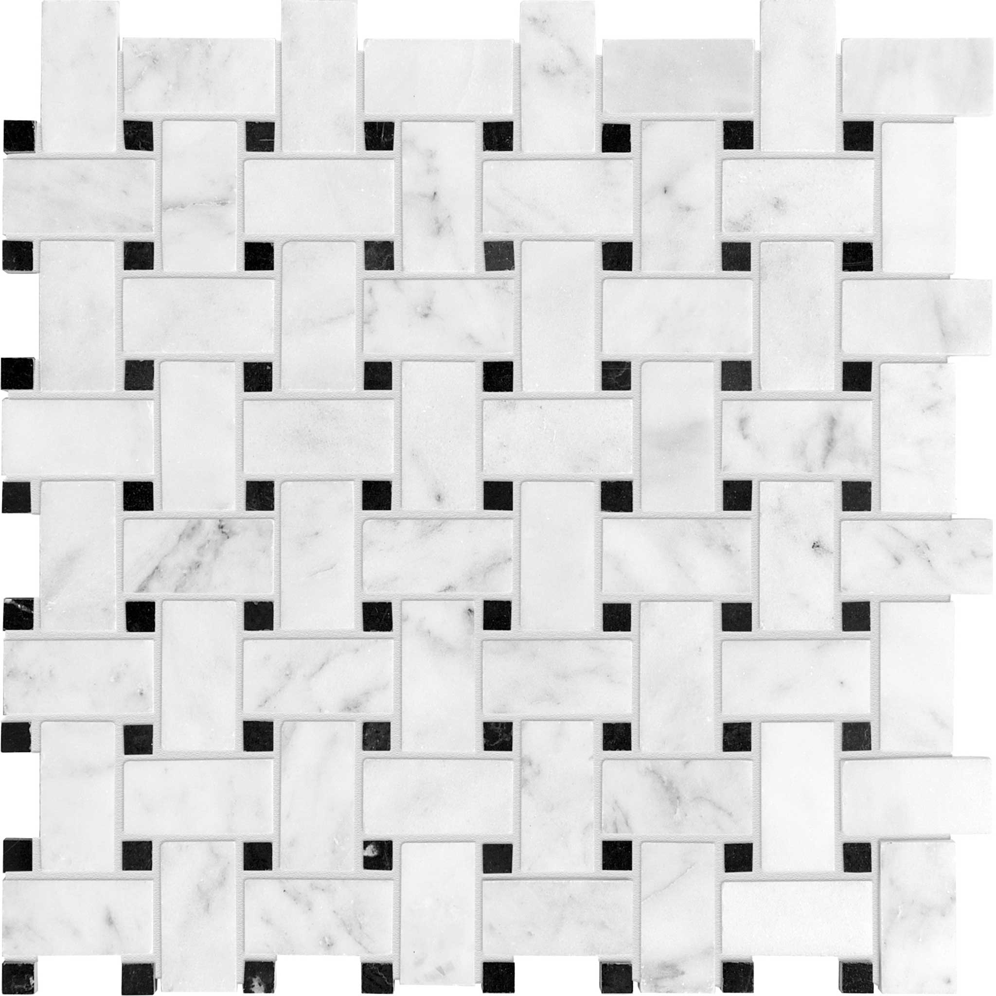 Bianco Venatino Basketweave Honed Mosaic | Mohawk Tile and Marble