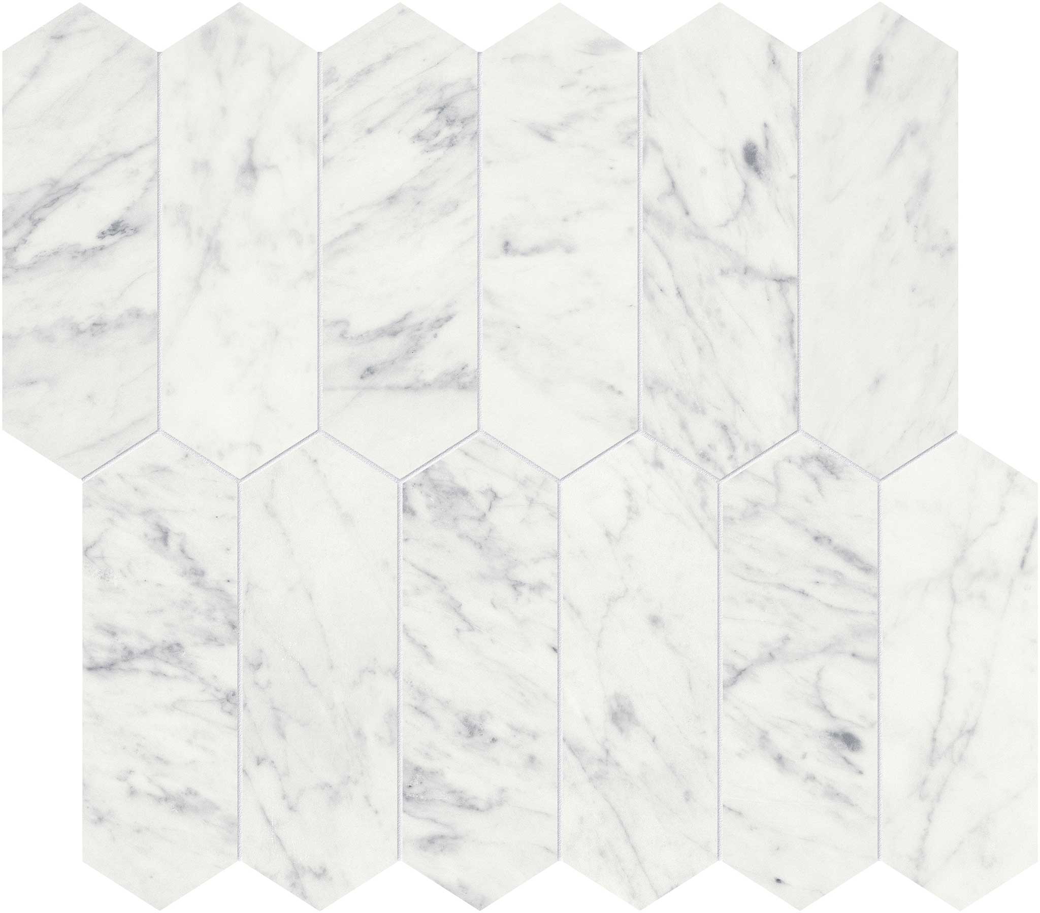 Eterna Bianco 2x6 Polished Picket Mosaic | Mohawk Tile and Marble