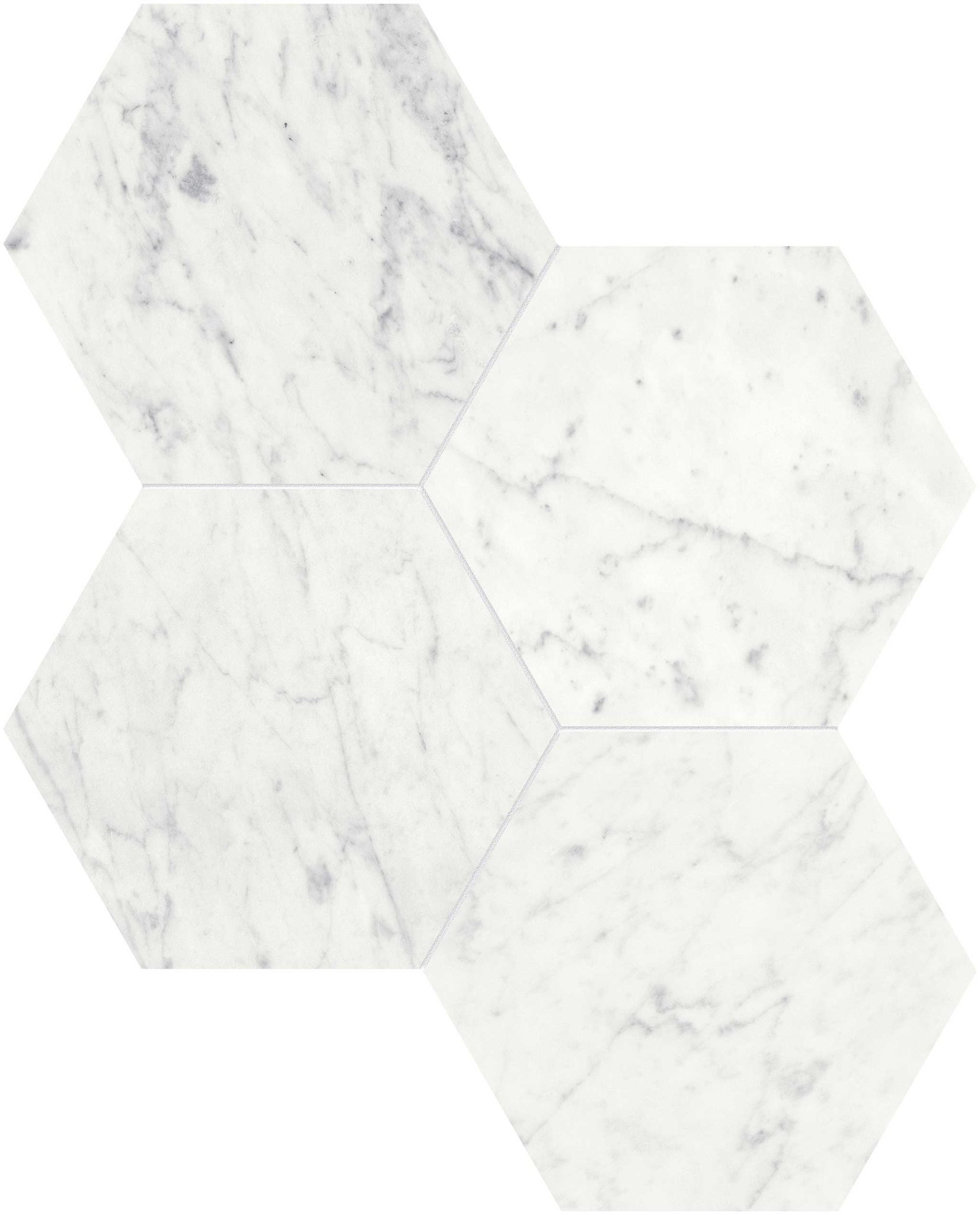 Eterna Bianco 6 Polished Hexagon Mosaic | Mohawk Tile and Marble