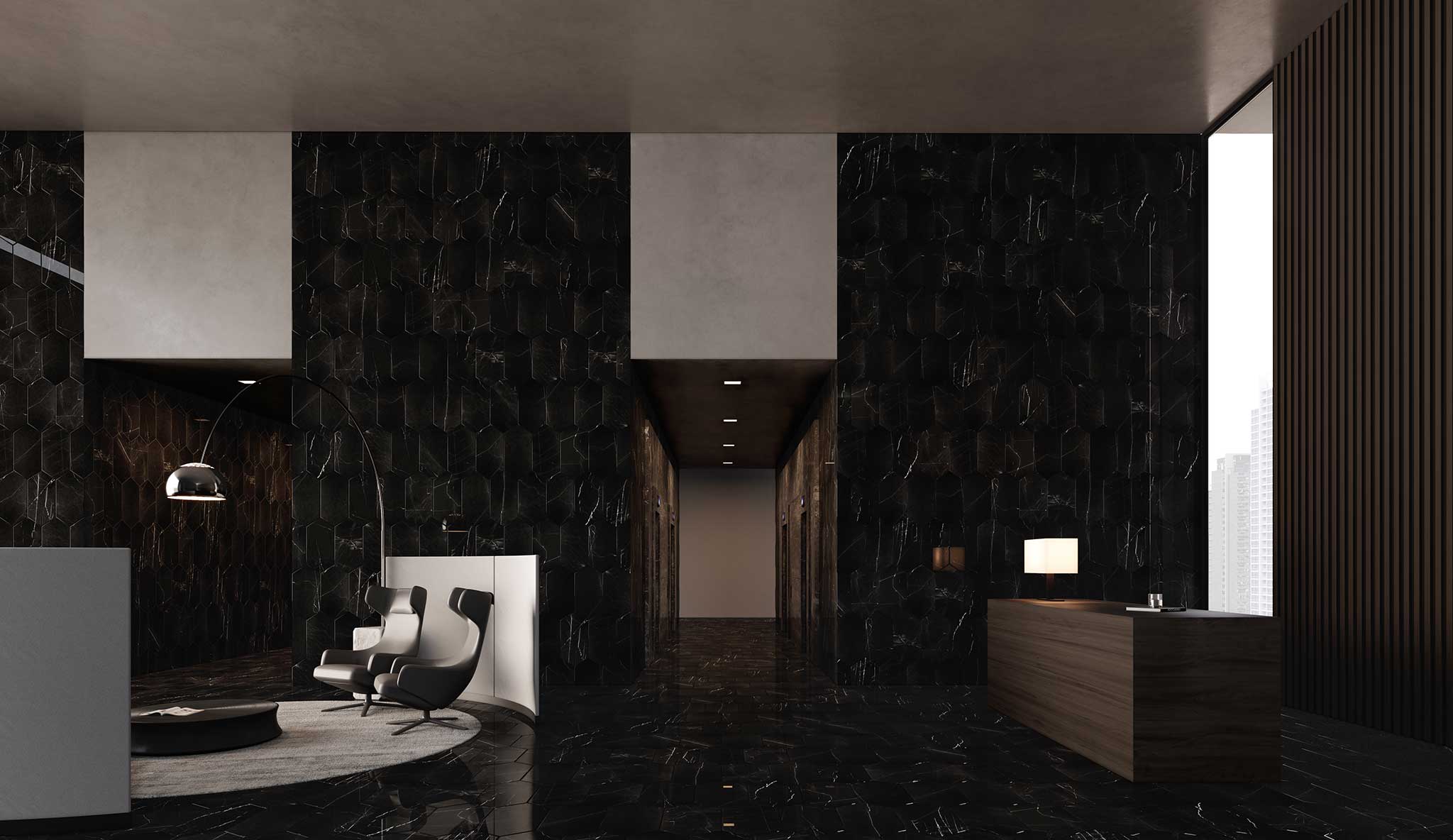 Galaxia Nero 2x6 Picket Mosaic | Mohawk Tile and Marble