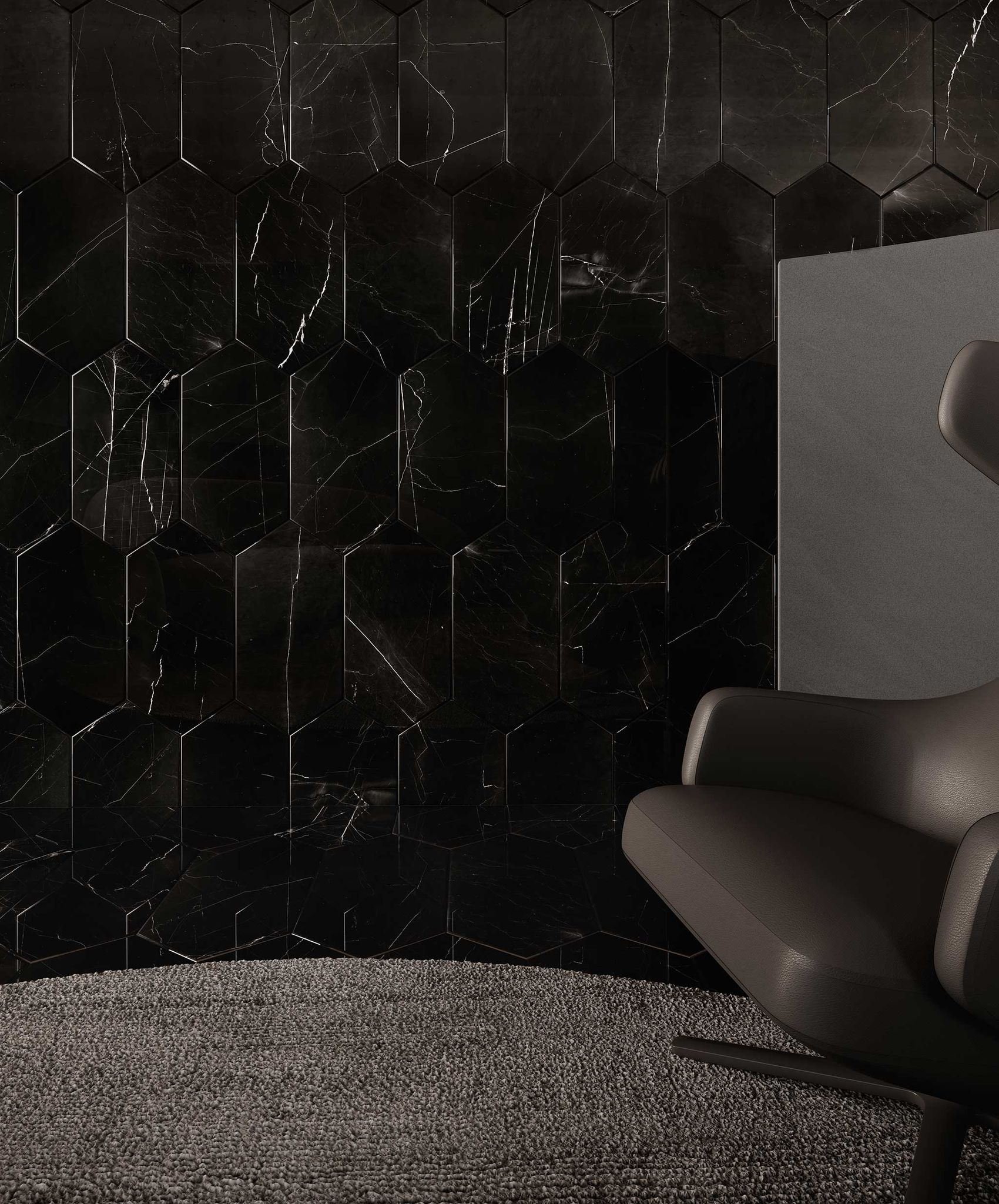Galaxia Nero 2x6 Picket Mosaic | Mohawk Tile and Marble