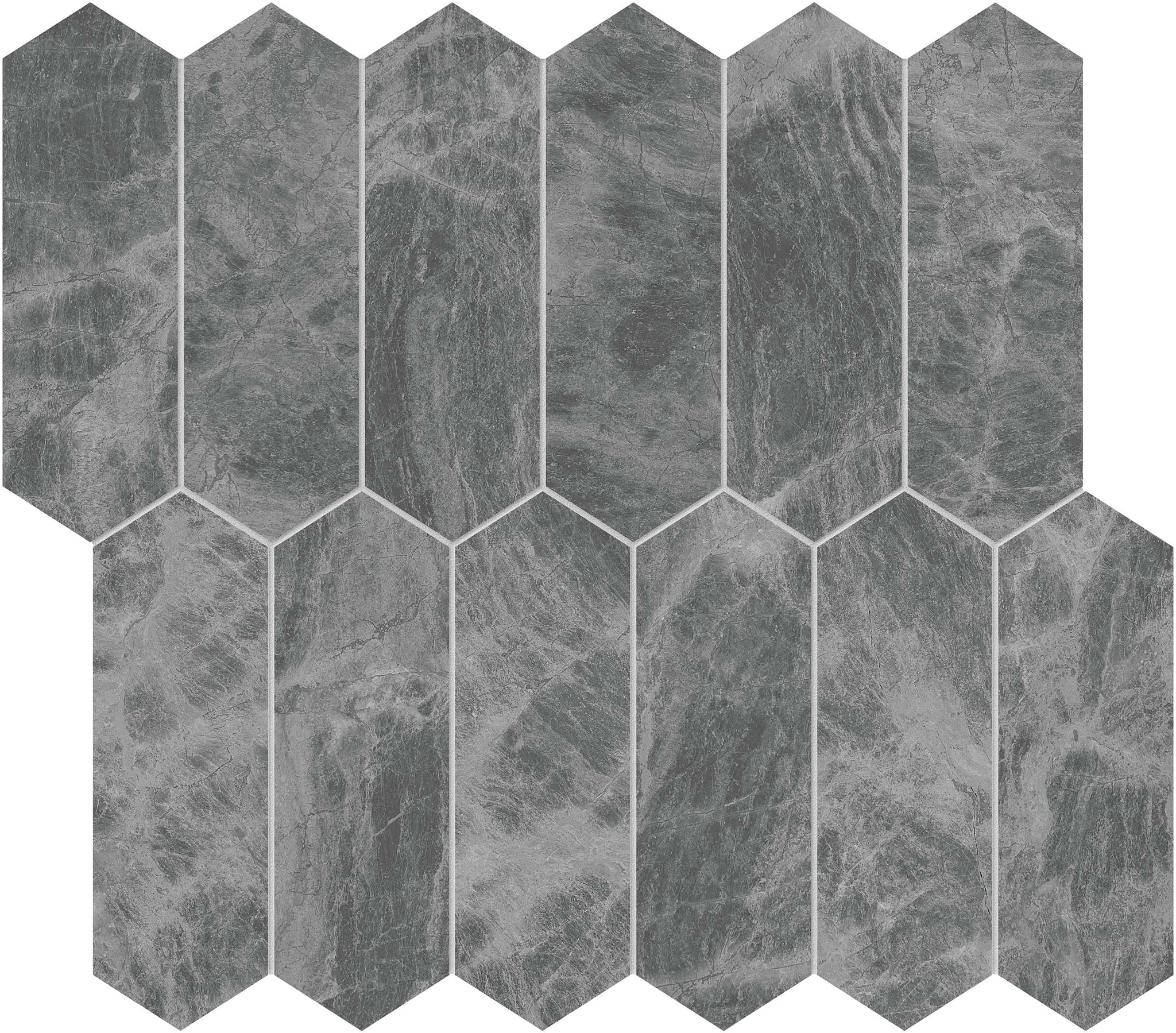 Gemma Mystique 2x6 Picket Mosaic | Mohawk Tile and Marble