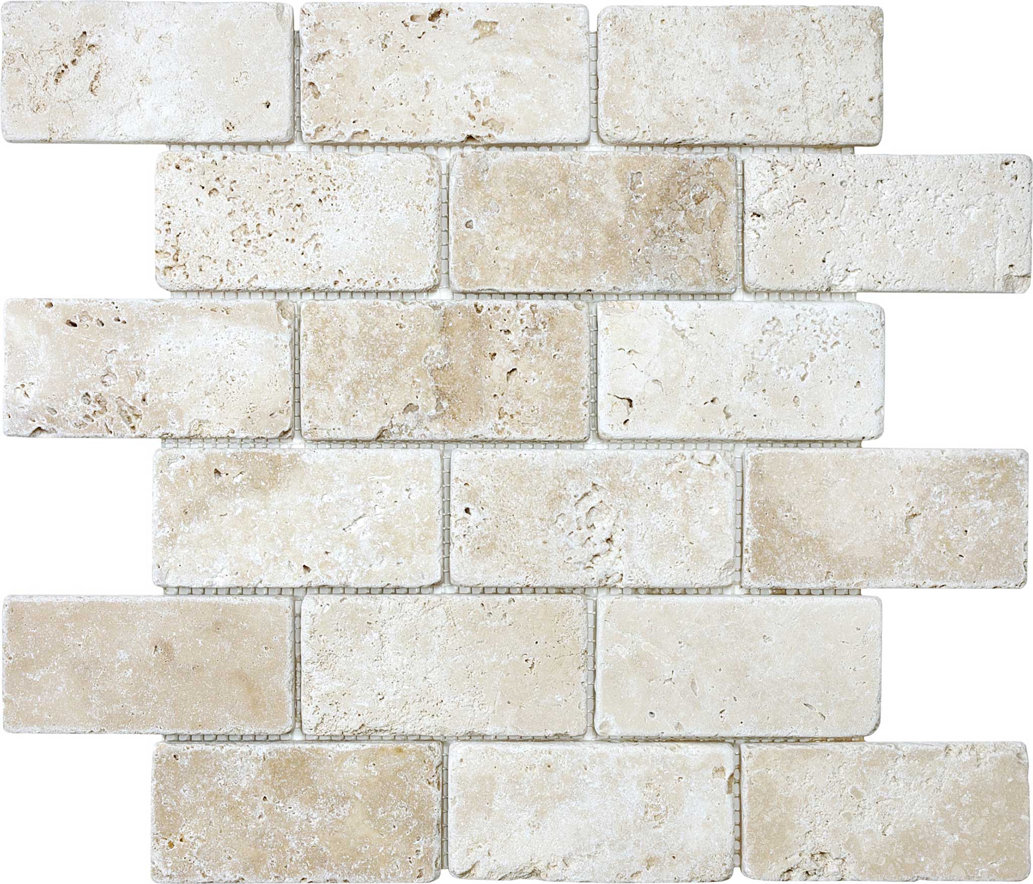 Ivory 2x4 Brick Mosaic | Mohawk Tile and Marble