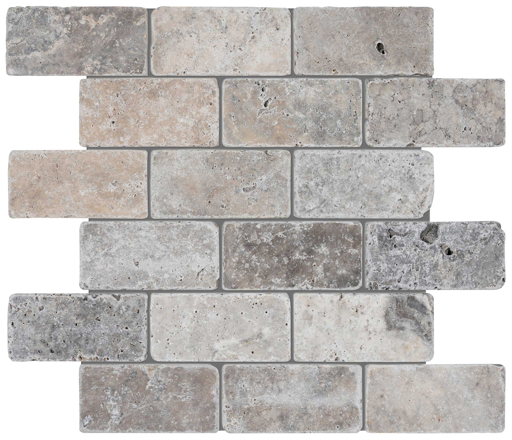 Silver Ash 2x4 Brick Mosaic | Mohawk Tile and Marble