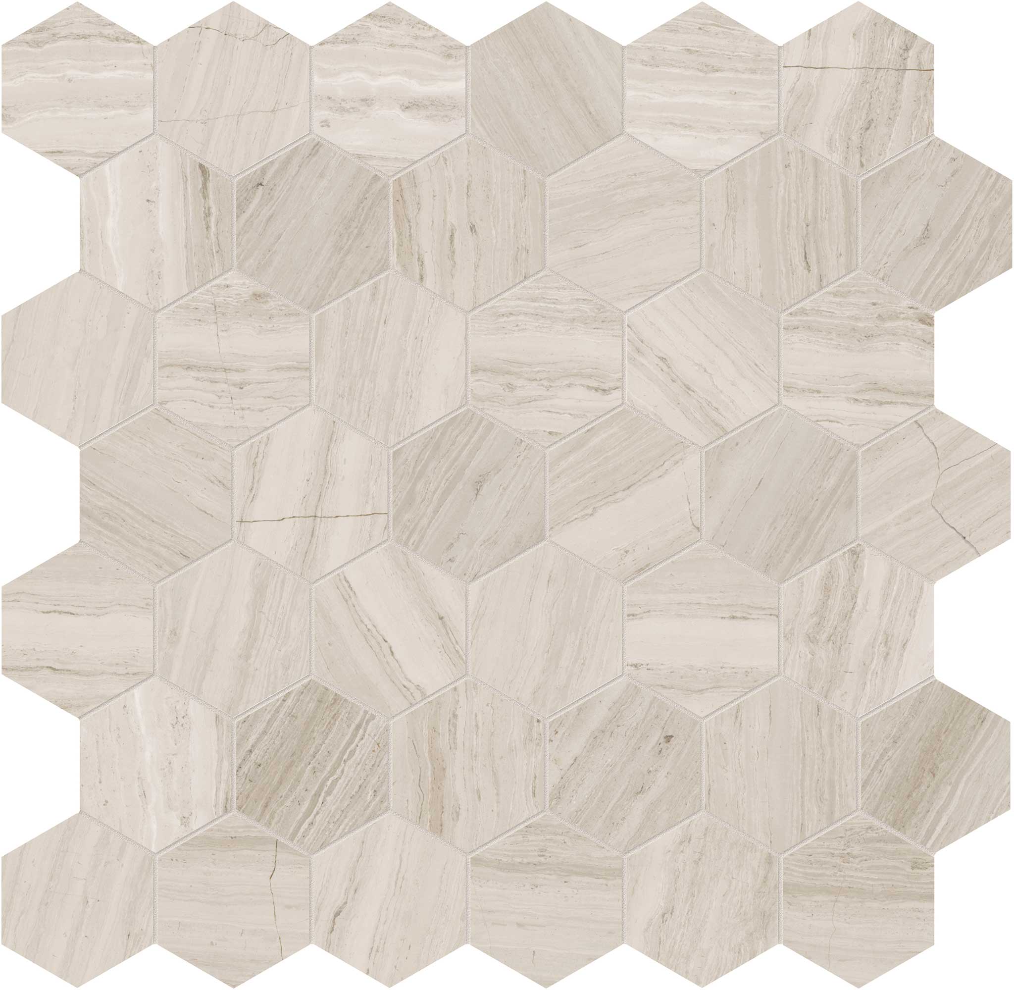 Strada Mist 2 Hexagon Mosaic | Mohawk Tile and Marble