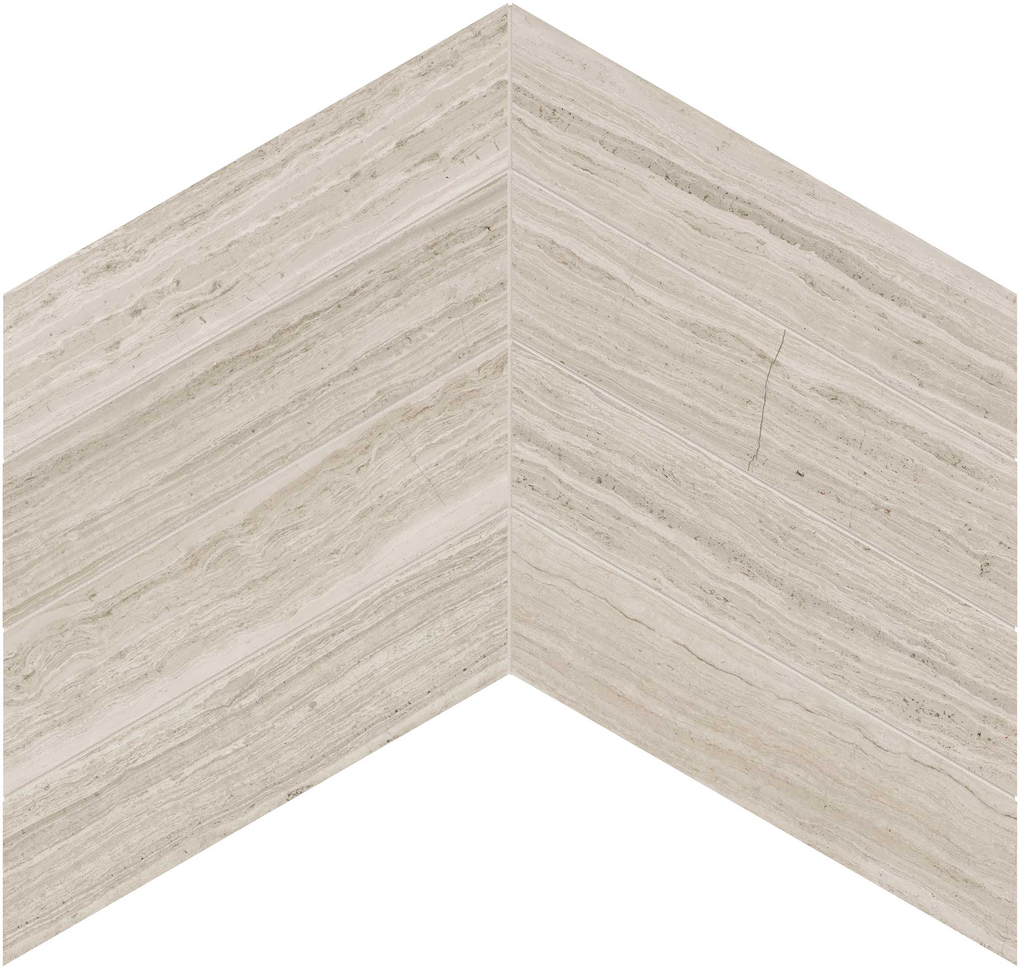 Strada Mist 2x8.5 Chevron Mosaic | Mohawk Tile and Marble