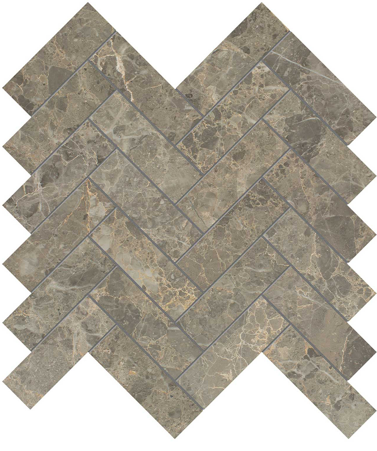 Velutto Ash 1.25x4 Herringbone Mosaic | Mohawk Tile and Marble
