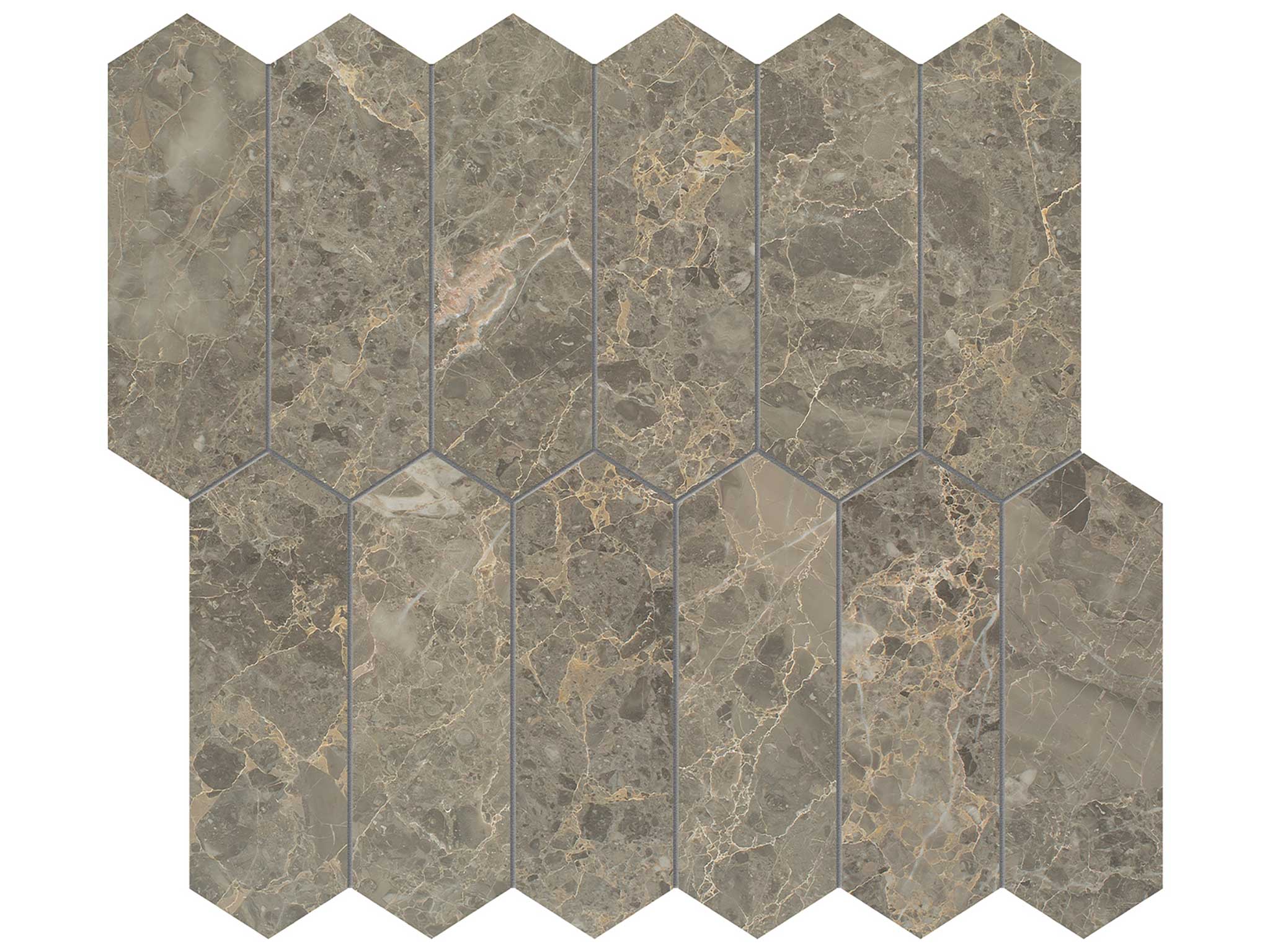 Velutto Ash 2x6 Picket Mosaic | Mohawk Tile and Marble