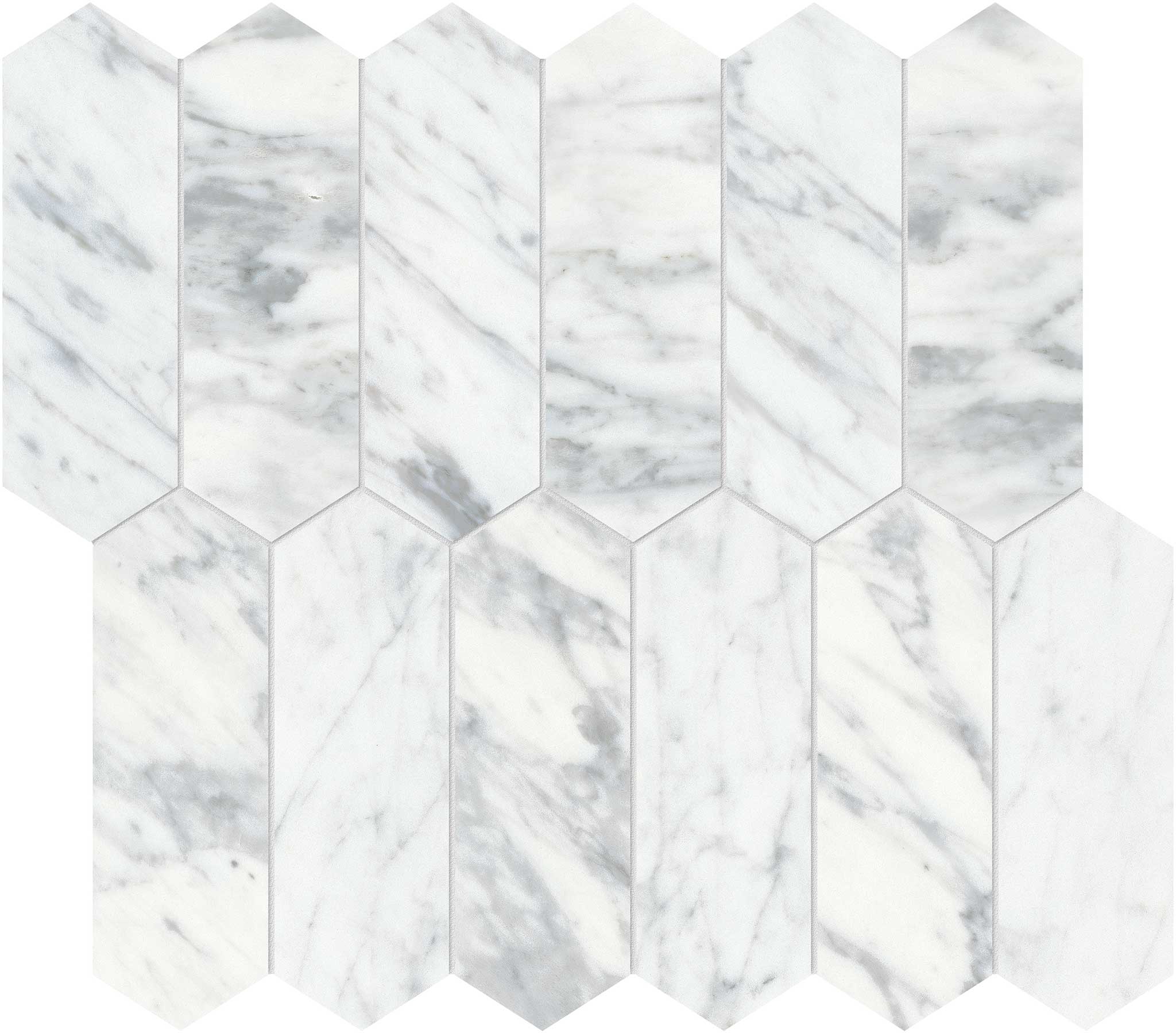 Virtue Bianco 2x6 Picket Mosaic | Mohawk Tile and Marble