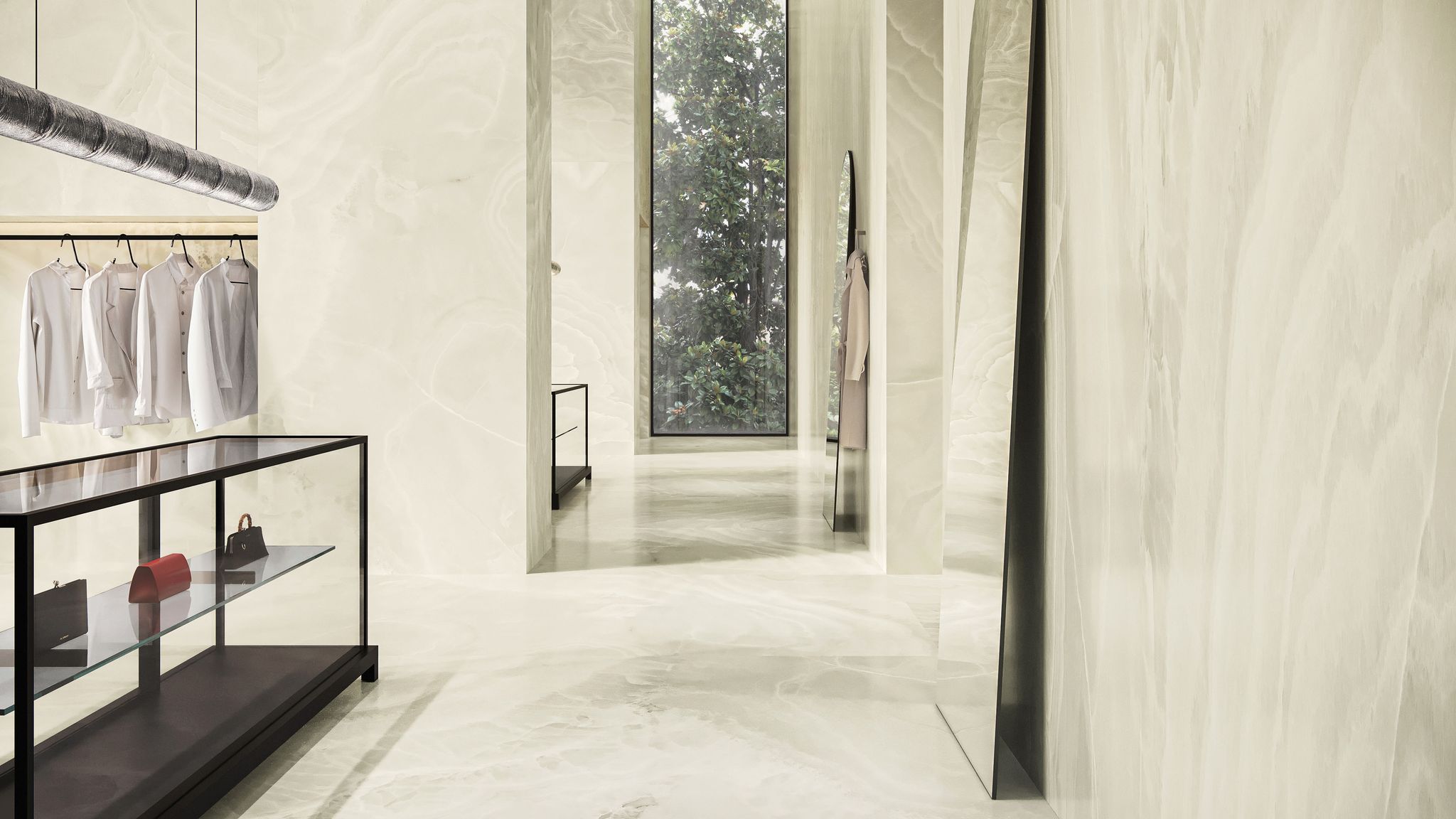 Lustra 48x110 Onyx Crema Honed | Mohawk Tile and Marble