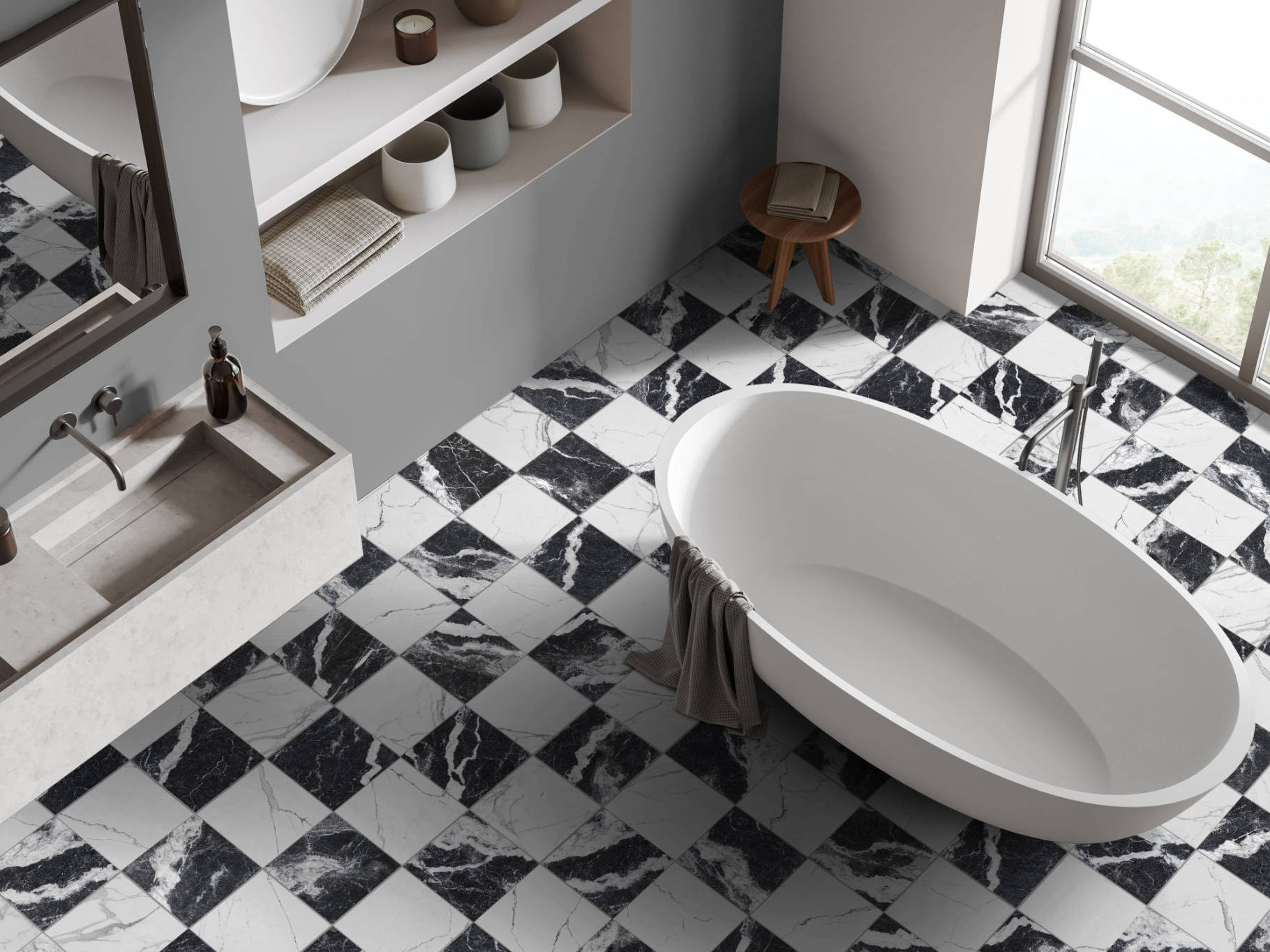 Obsession Nero & Statuario 2 | Mohawk Tile and Marble