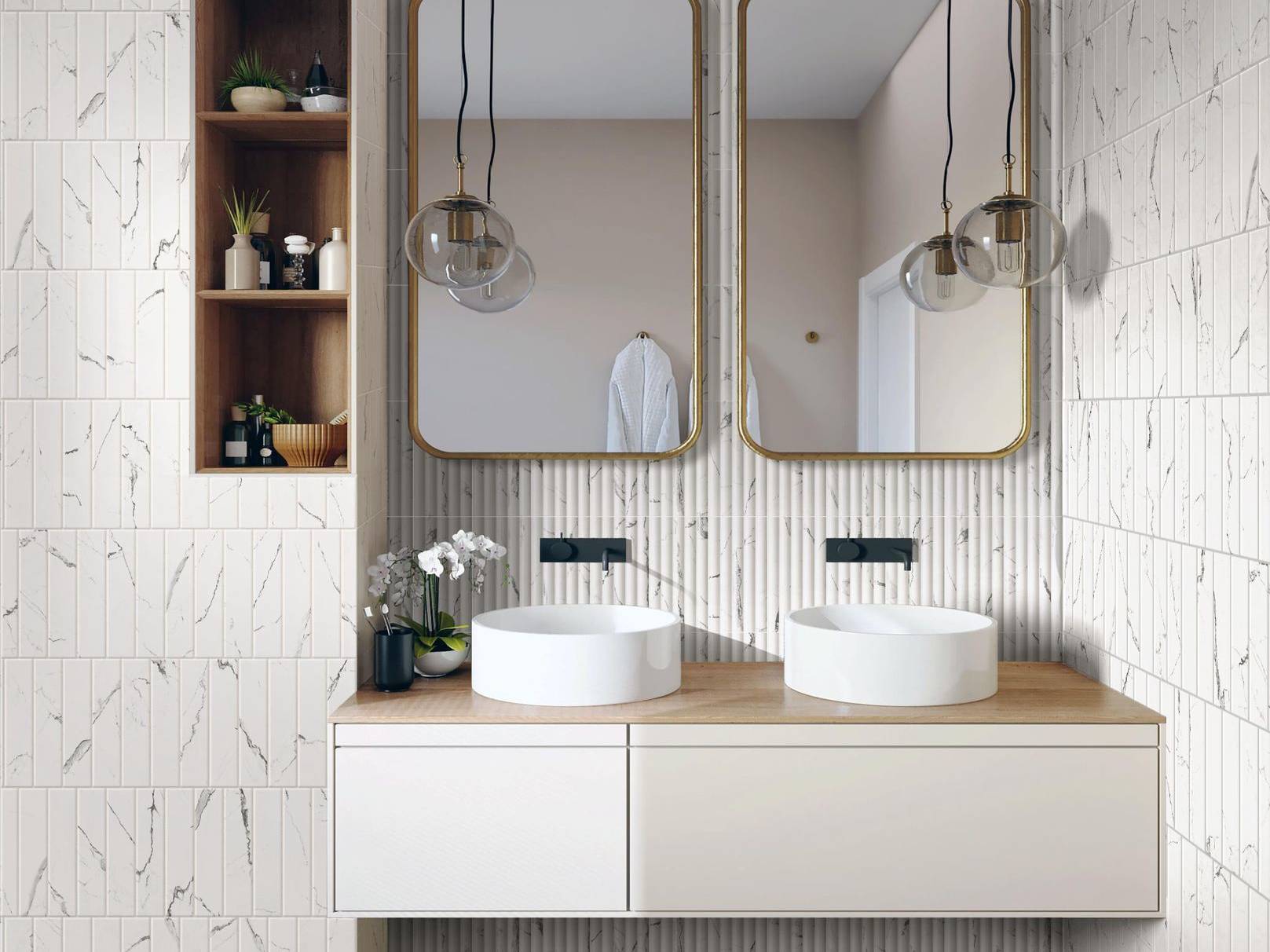 Obsession Statuario % Nero | Mohawk Tile and Marble