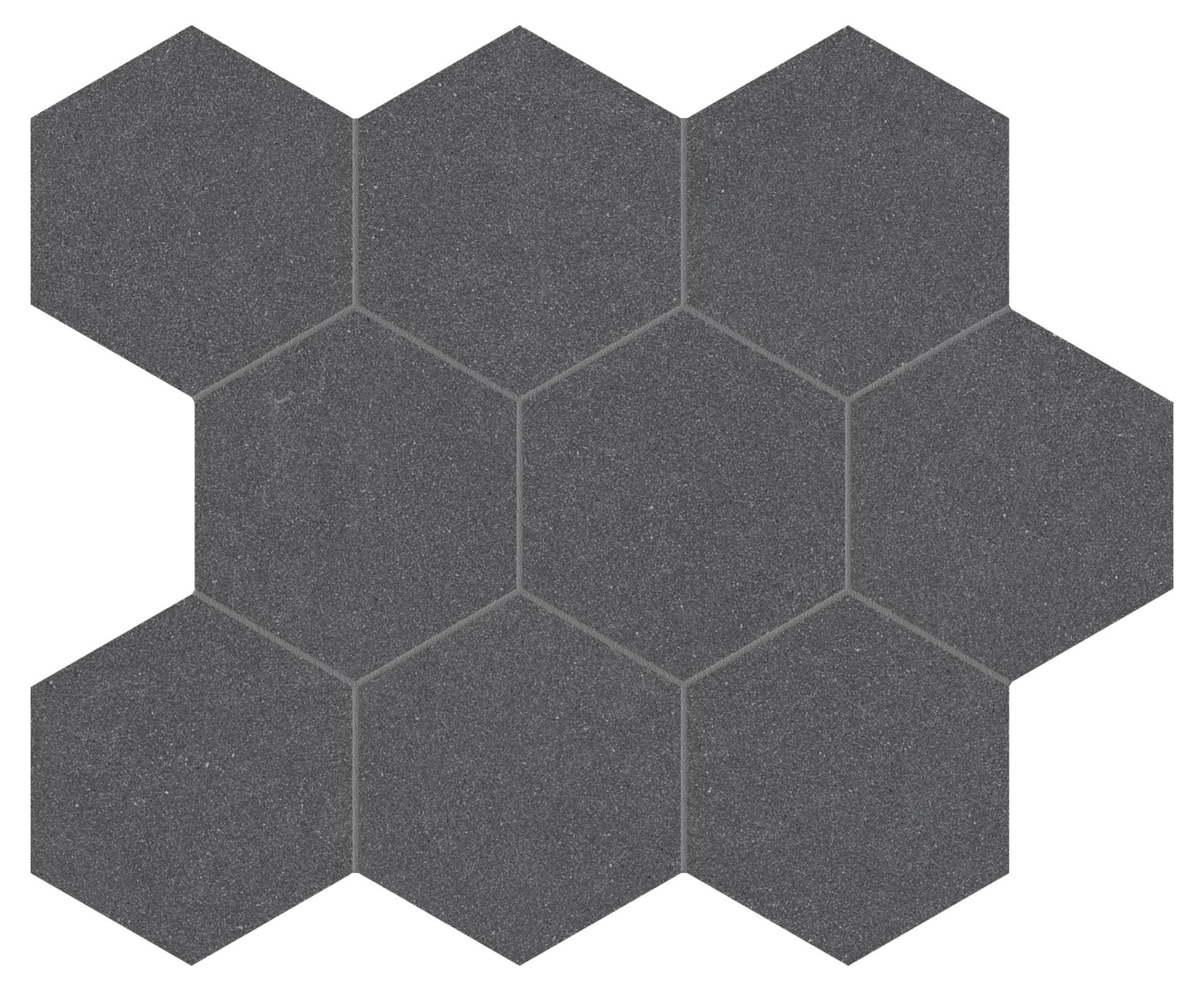 Serena 4" Hex Flint | Mohawk Tile and Marble