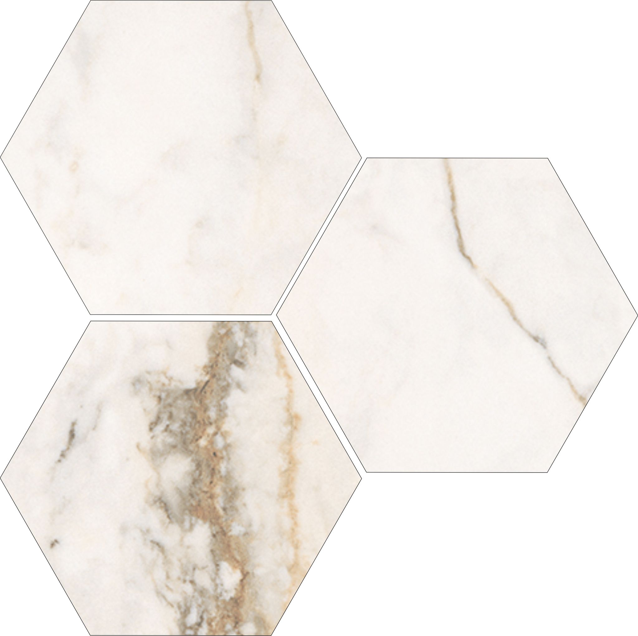Treasure II Perfect Calacatta 6" Hex Carved | Mohawk Tile and Marble